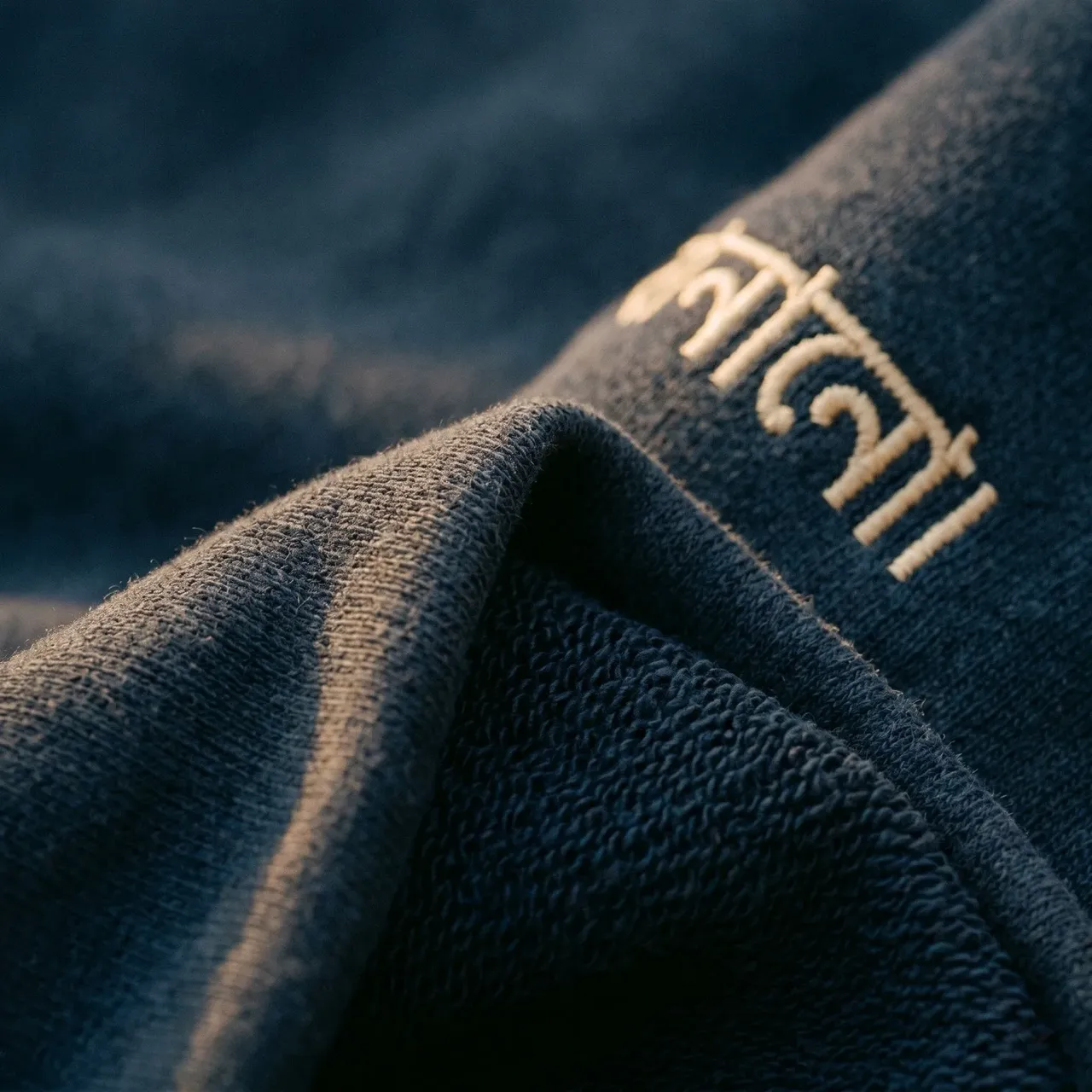Heavyweight indigo loopback fabric